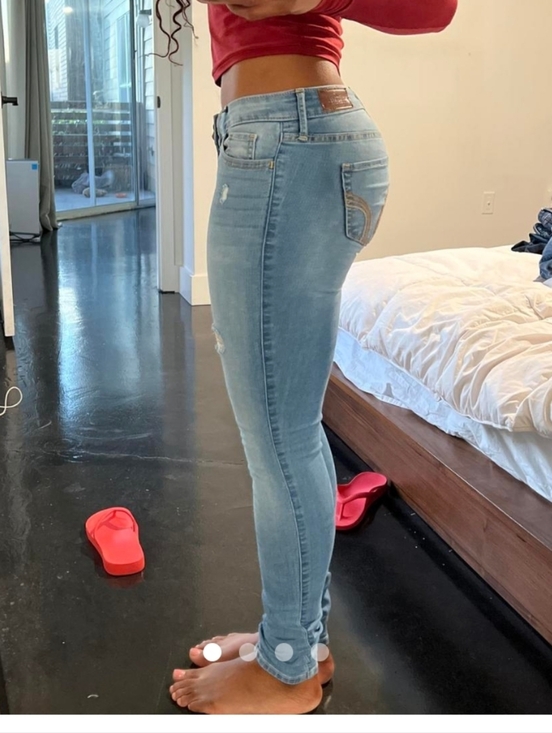 Hollister Denim - RARE Hollister Light Blue Skinny Jeans with Knee Embellishments